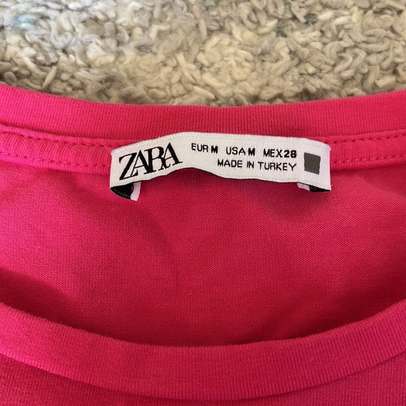 Zara pink cropped t shirt - Picture 2 of 2
